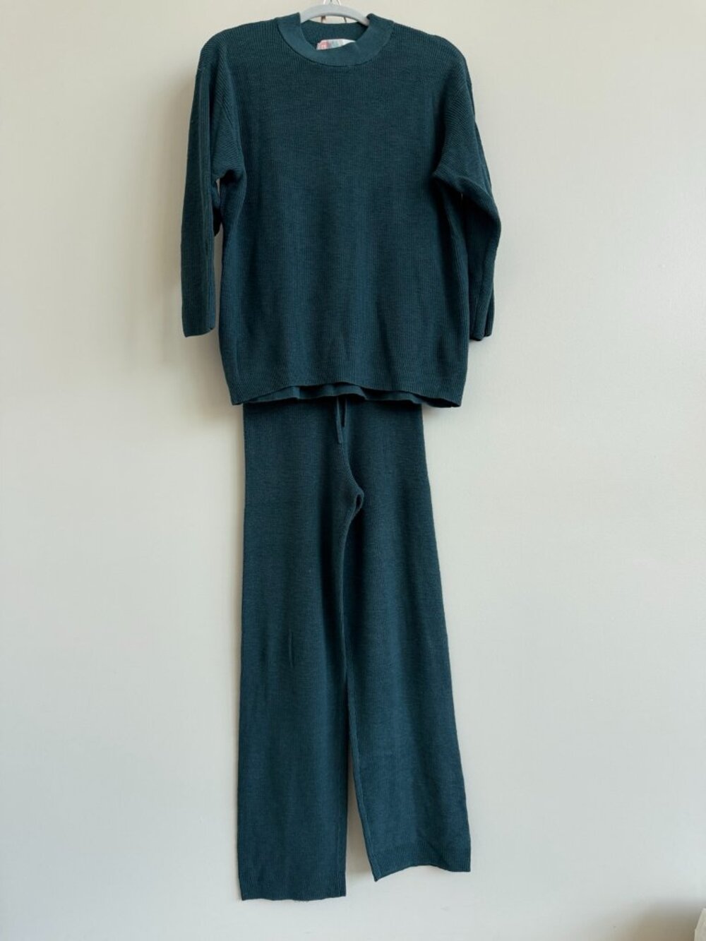 Free People FP Beach Malibu Surf Knit Sweater Pant Set Teal XS
